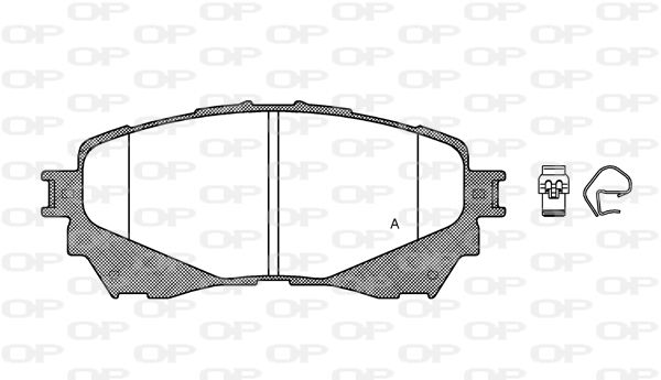 OPEN PARTS Комплект тормозных колодок, дисковый тормоз BPA1538.04